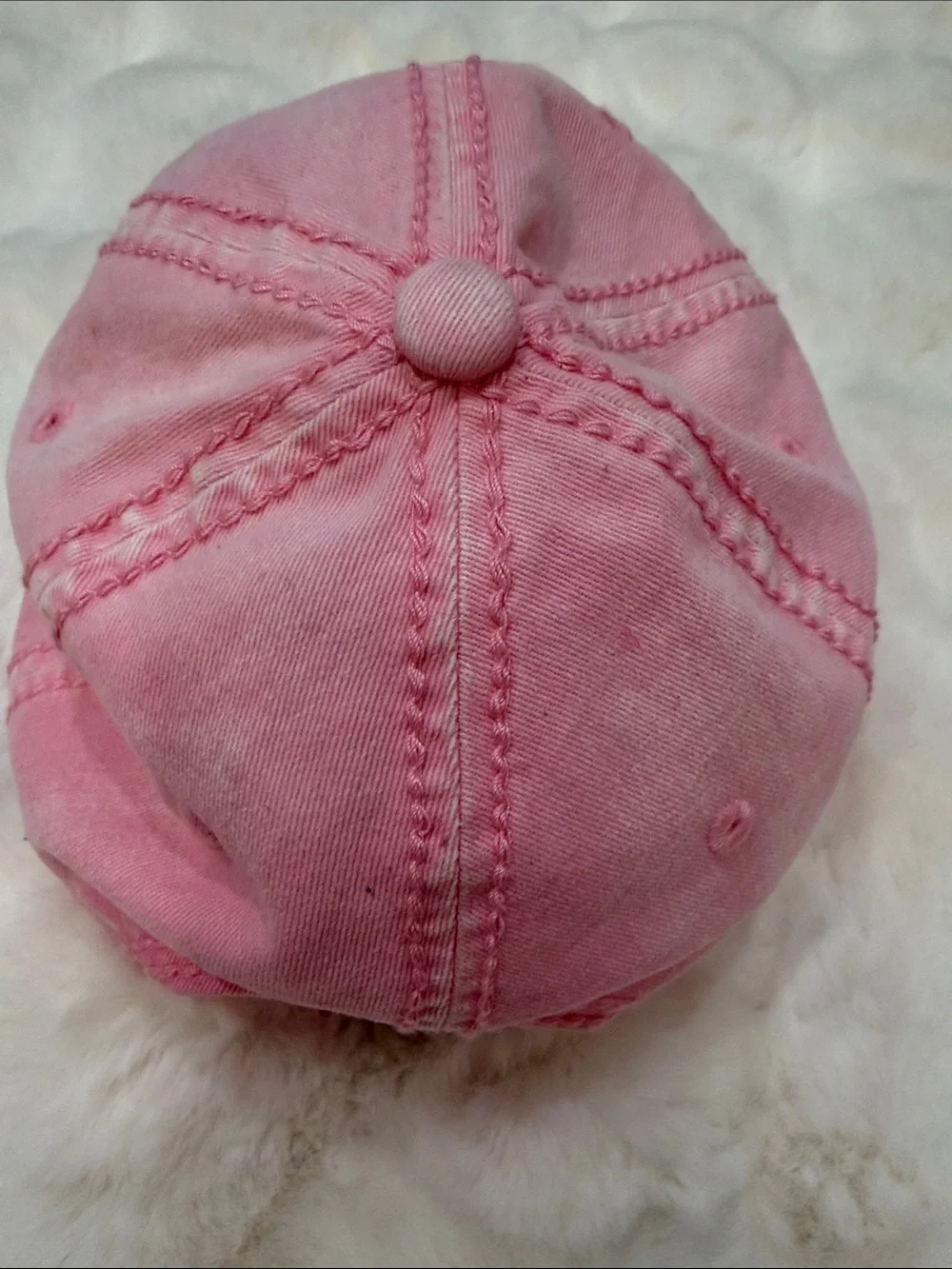Pink Crystal-Embellished Women's Baseball Cap - Picture 2 of 5